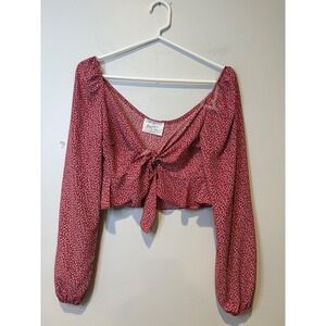 NWT‎ The Native One Boutique Crop Top Tie Front Boho Cowgirl Festival Cute Indie